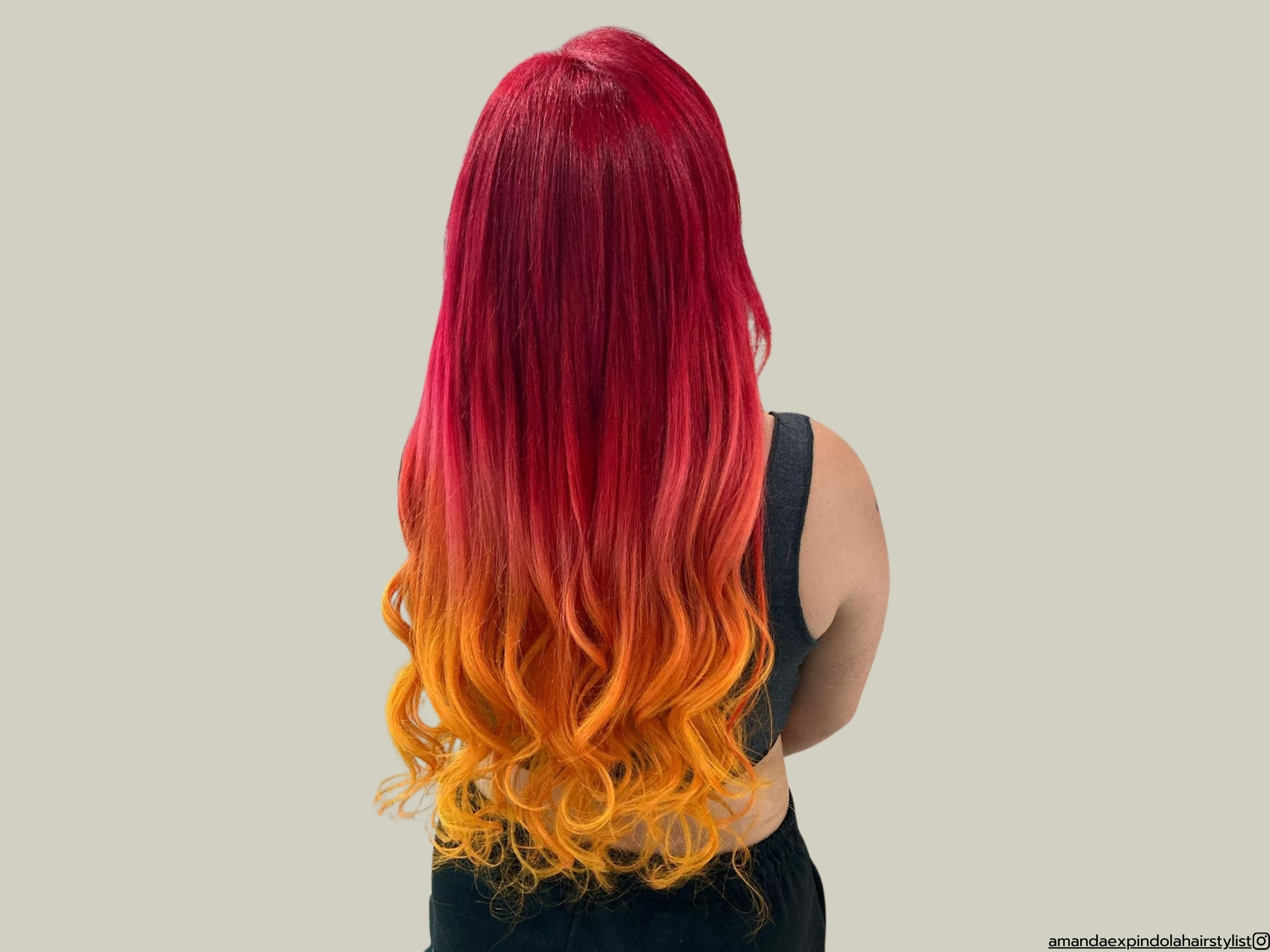 cheveux ombrés de feu