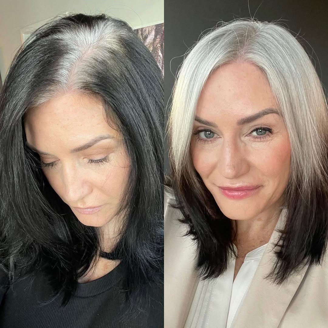 black ombre on gray lob