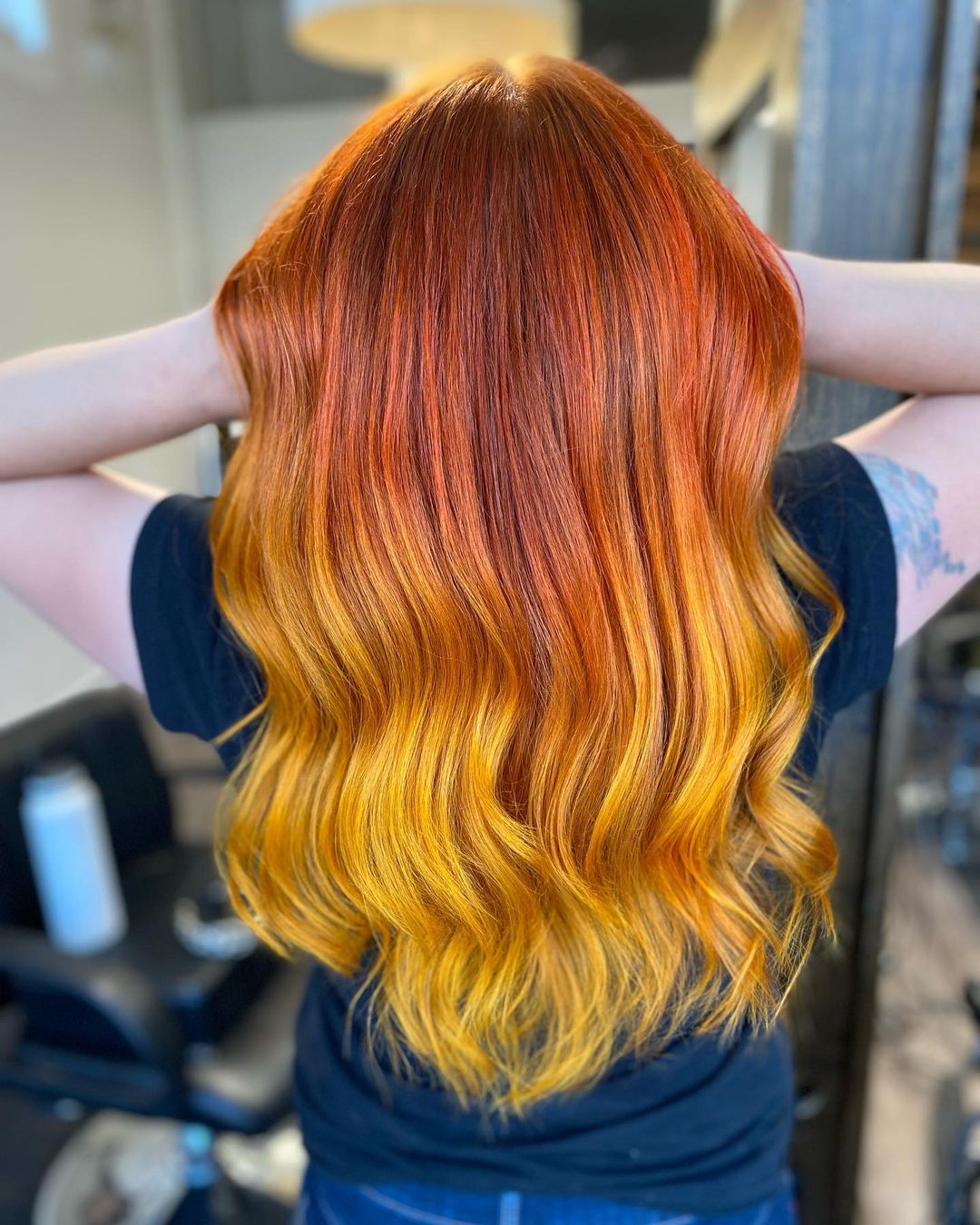 blended fire ombre hair