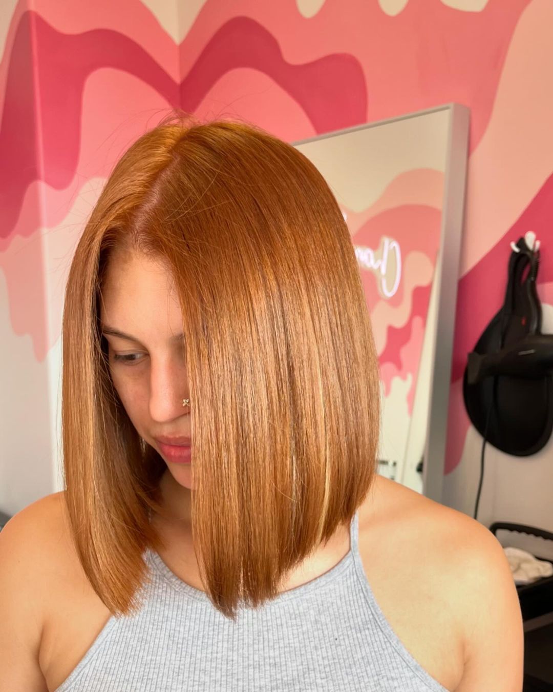 blunt bob smooth blowout