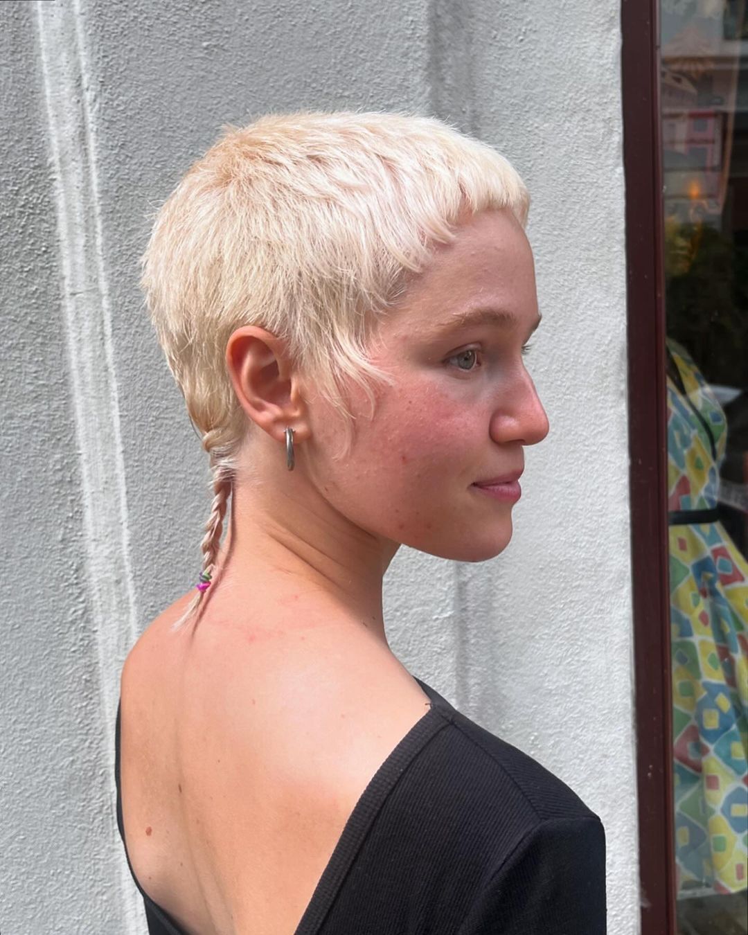 braided rat tail on a pixie cut