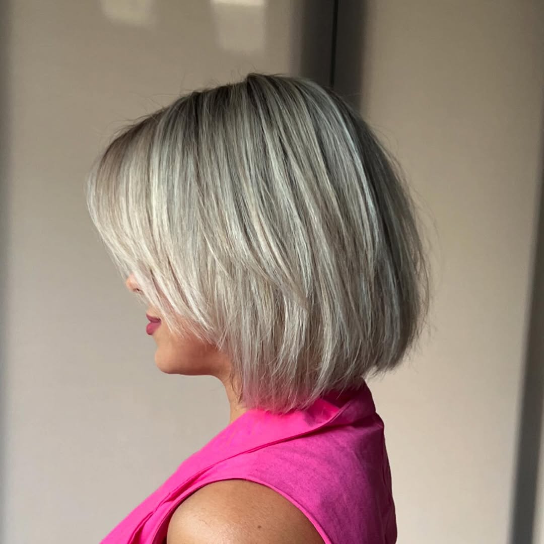 choppy grey bob