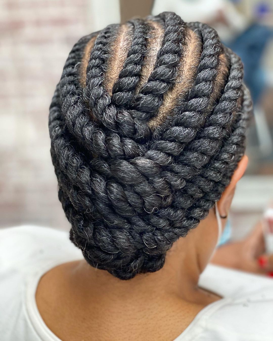 chunky flat twists updo