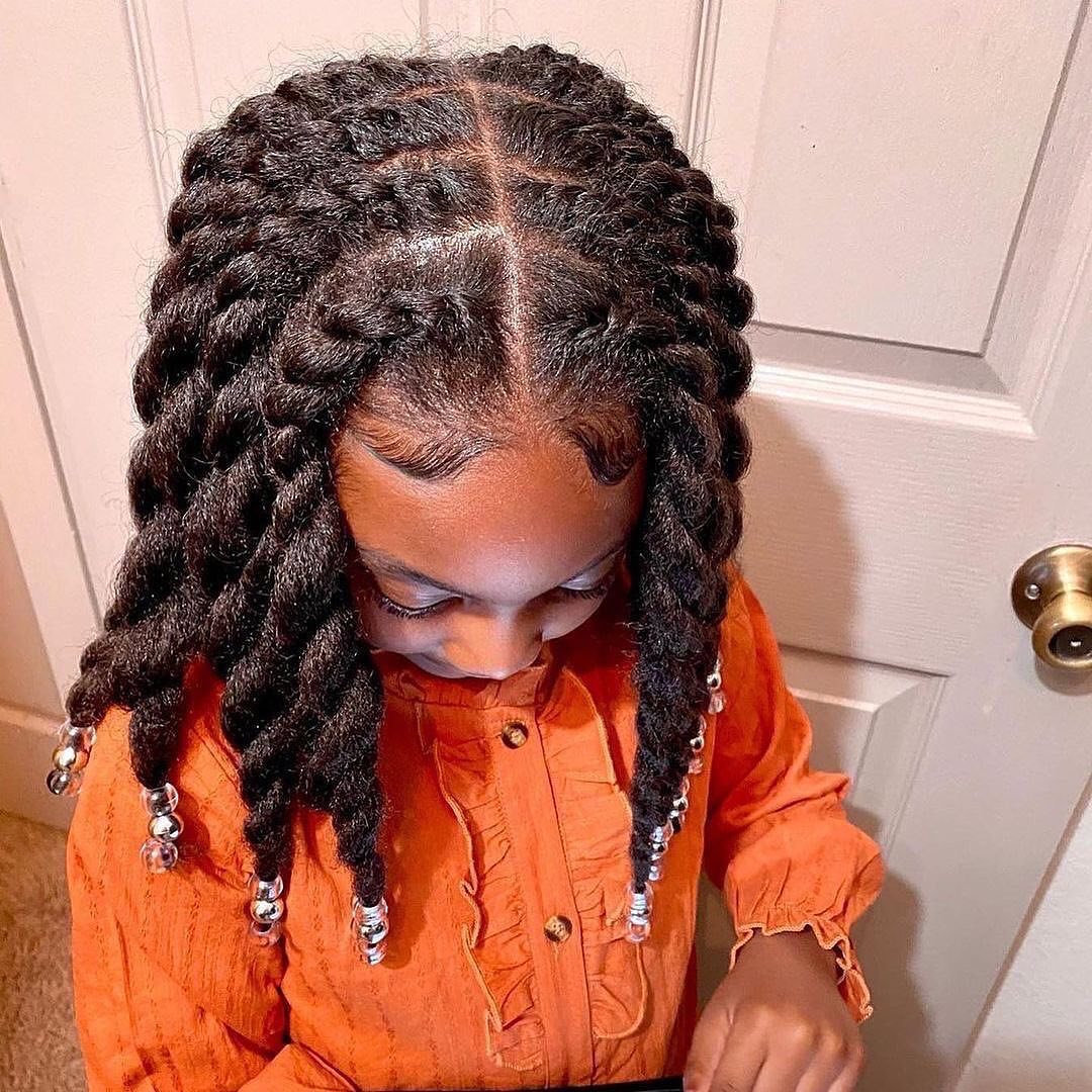 chunky flat twists with beads