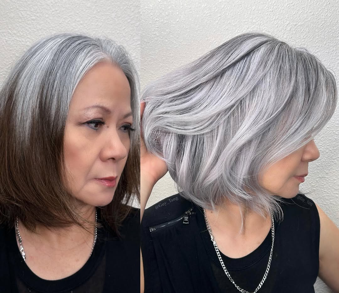 colored gray bob