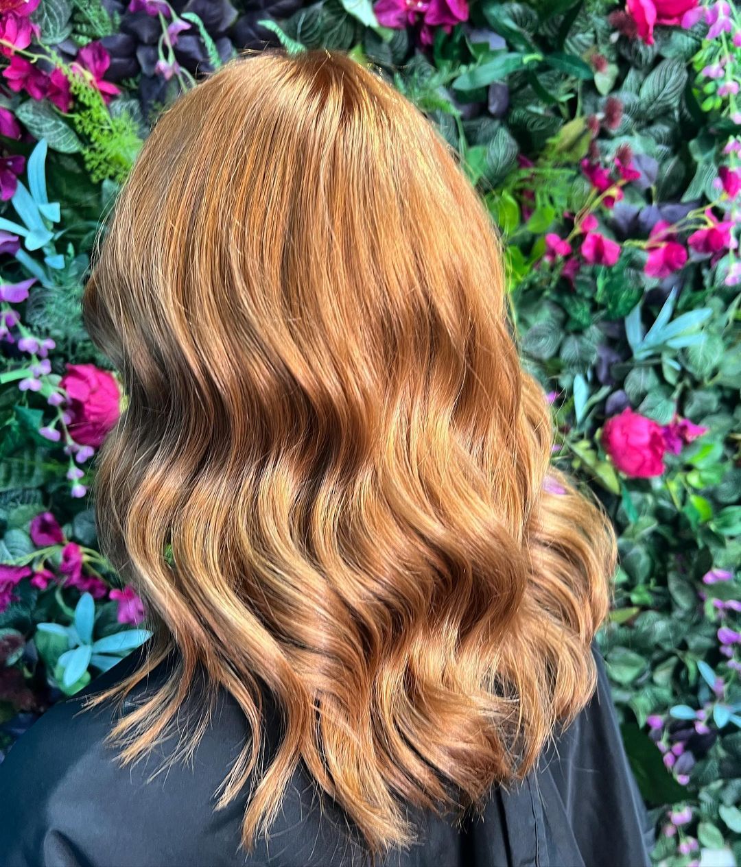 copper amber blonde waves