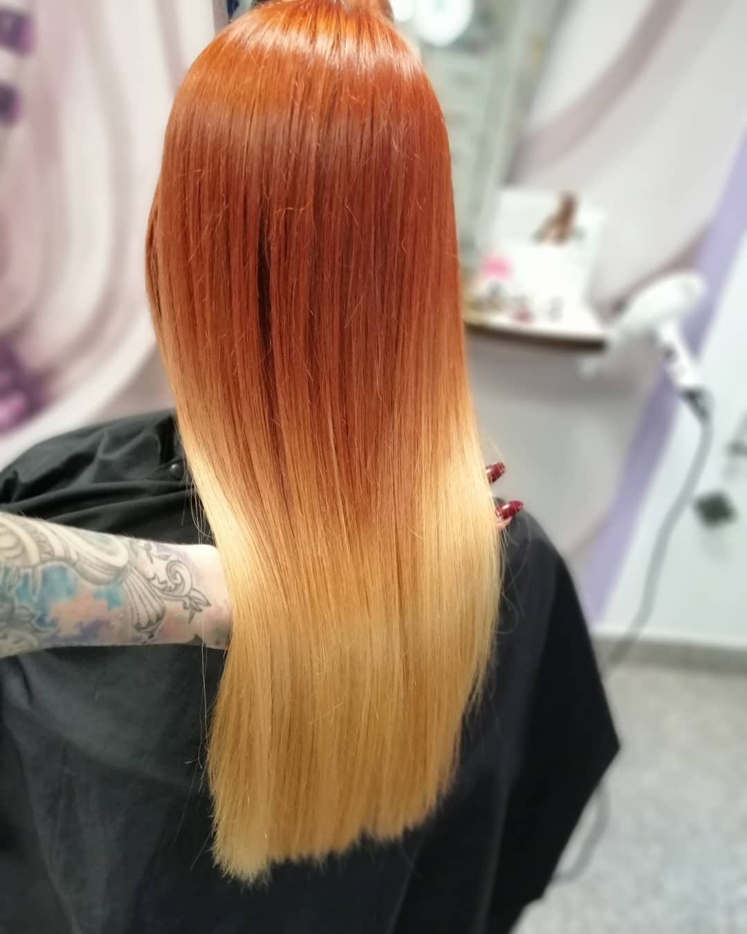 copper blonde light ombre hair