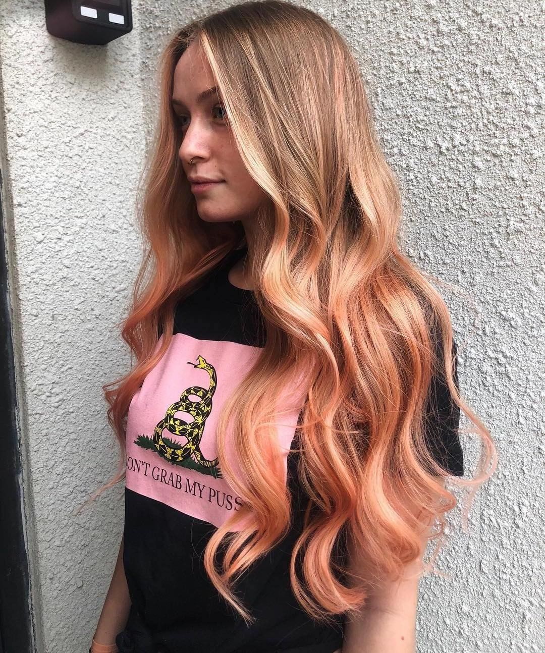 coral apricot cherry blonde hair