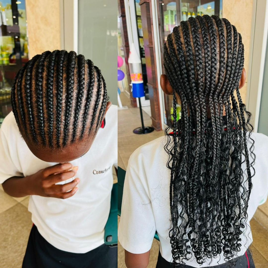 trenzas con rizos