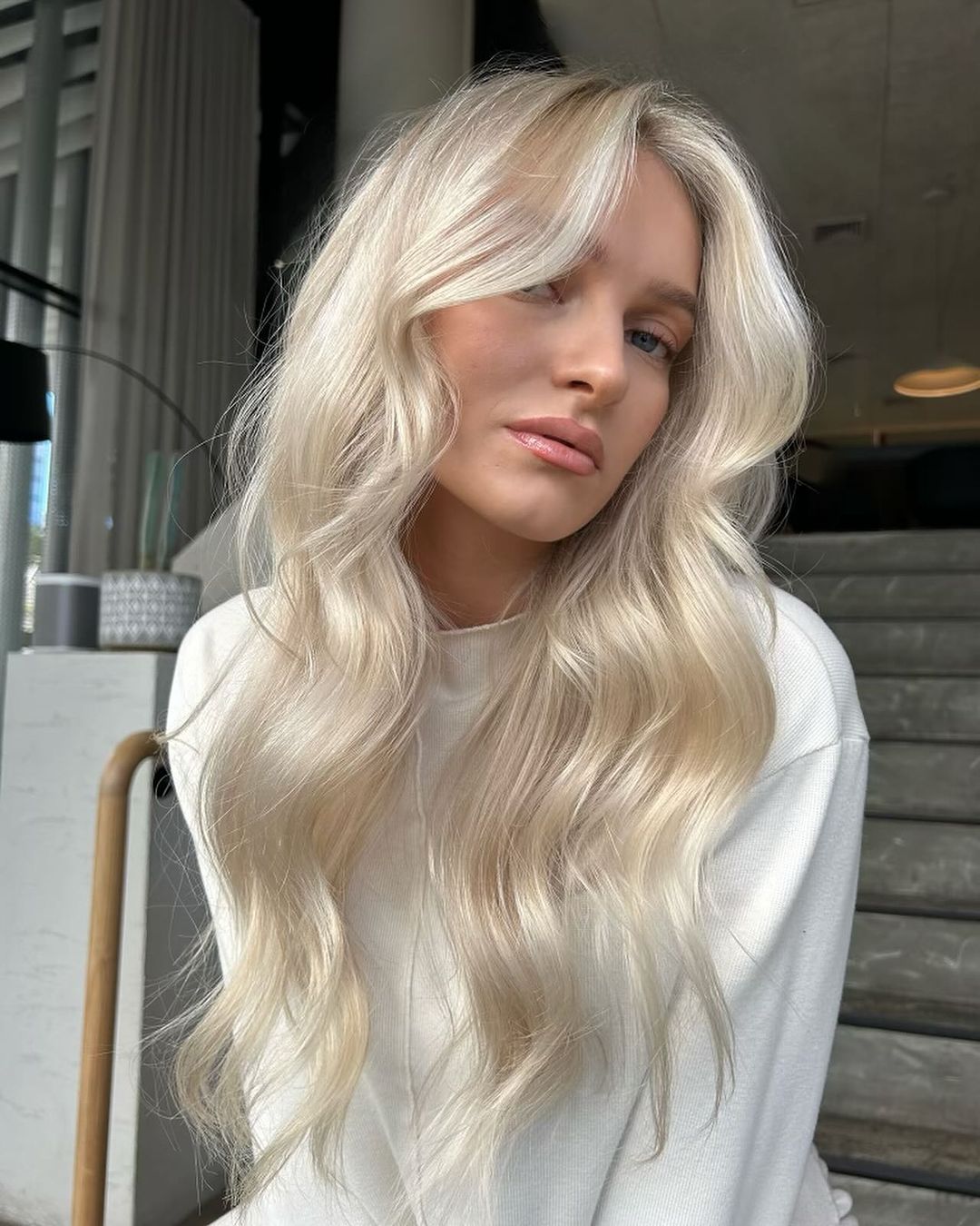 creamy blonde hair