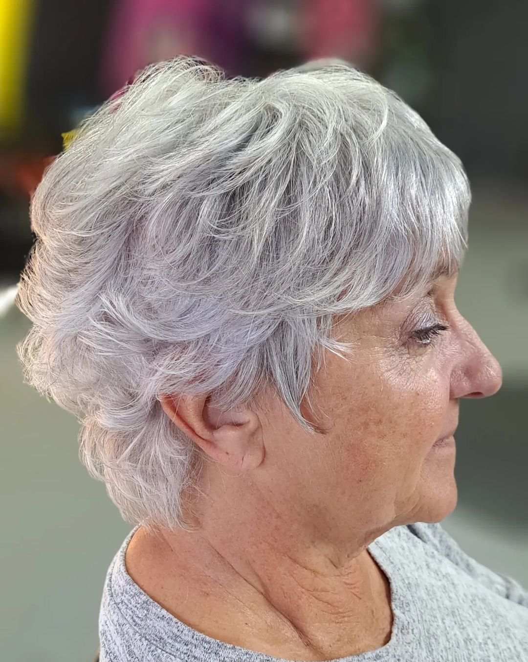 pixie shag piumato per donne over 50