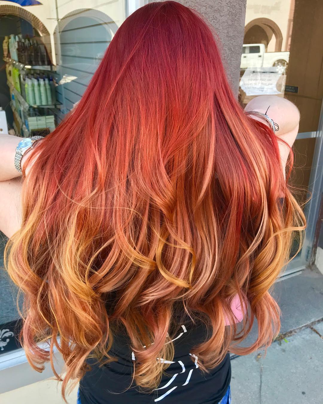 ondas largas ombre fuego