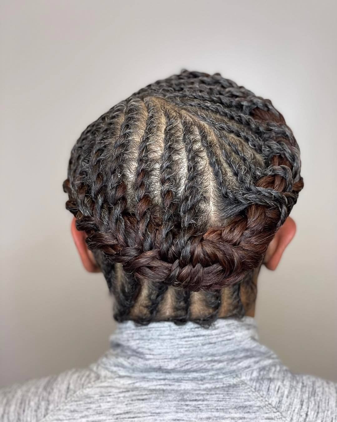 flat twist braided updo