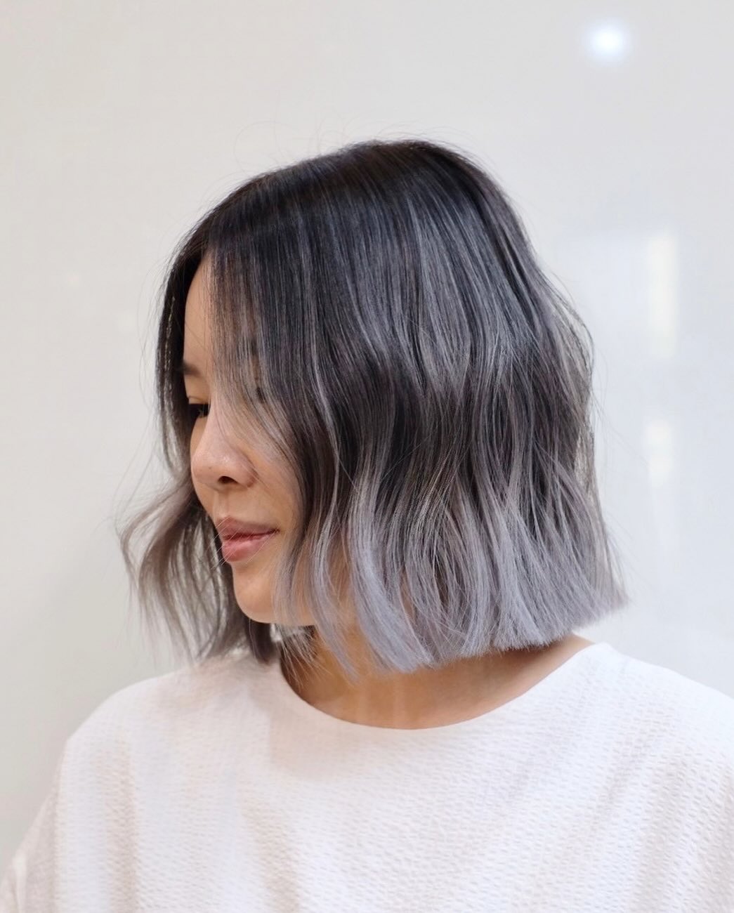 bob balayage cinzento