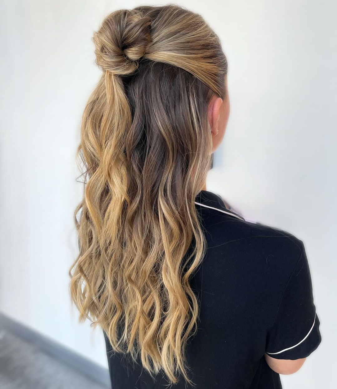 hailey bieber-inspired half updo