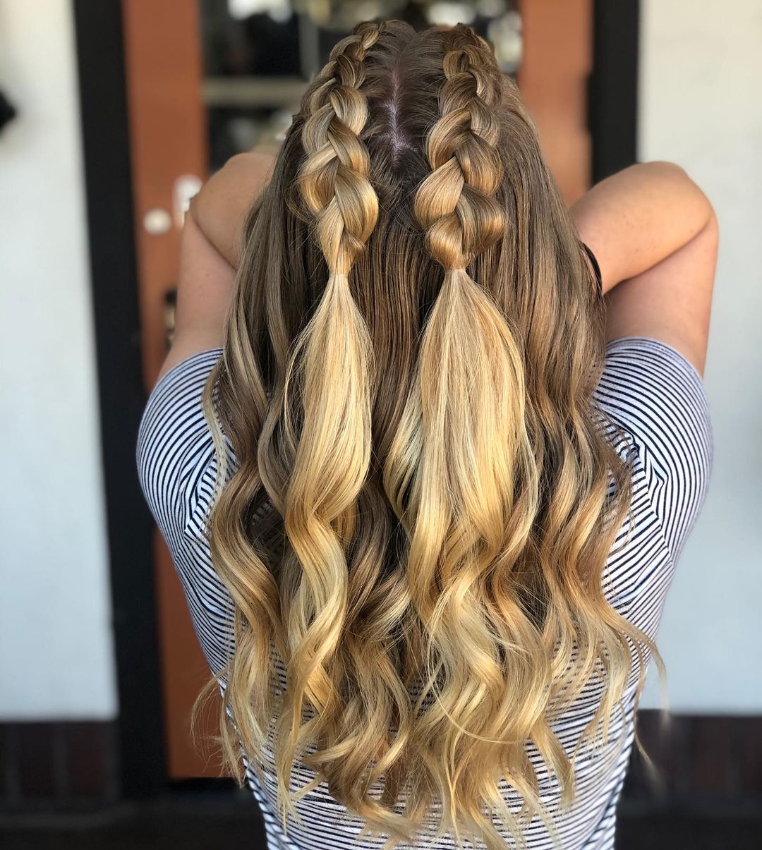 half-up double Dutch braids