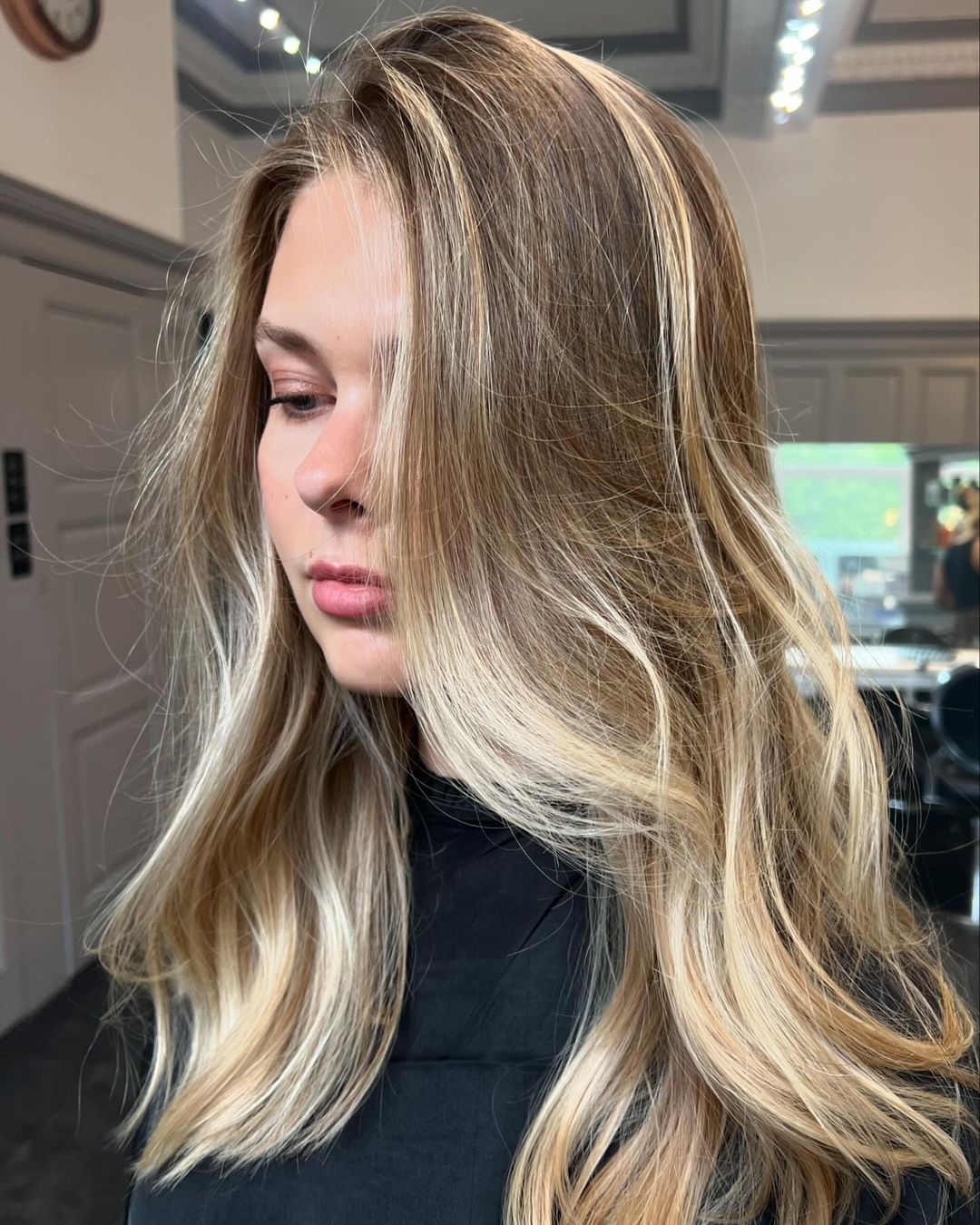 balayage blond clair et doré