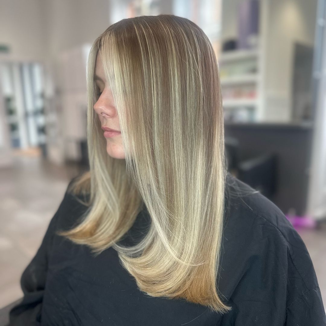 mousy blonde with golden blonde highlights