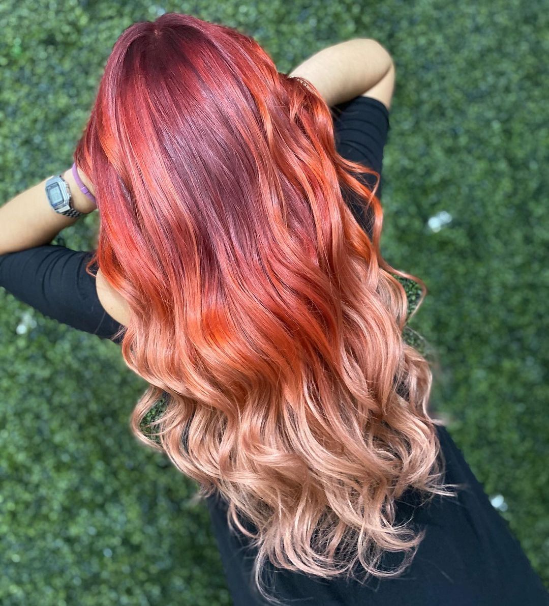 muted fire blonde ombre