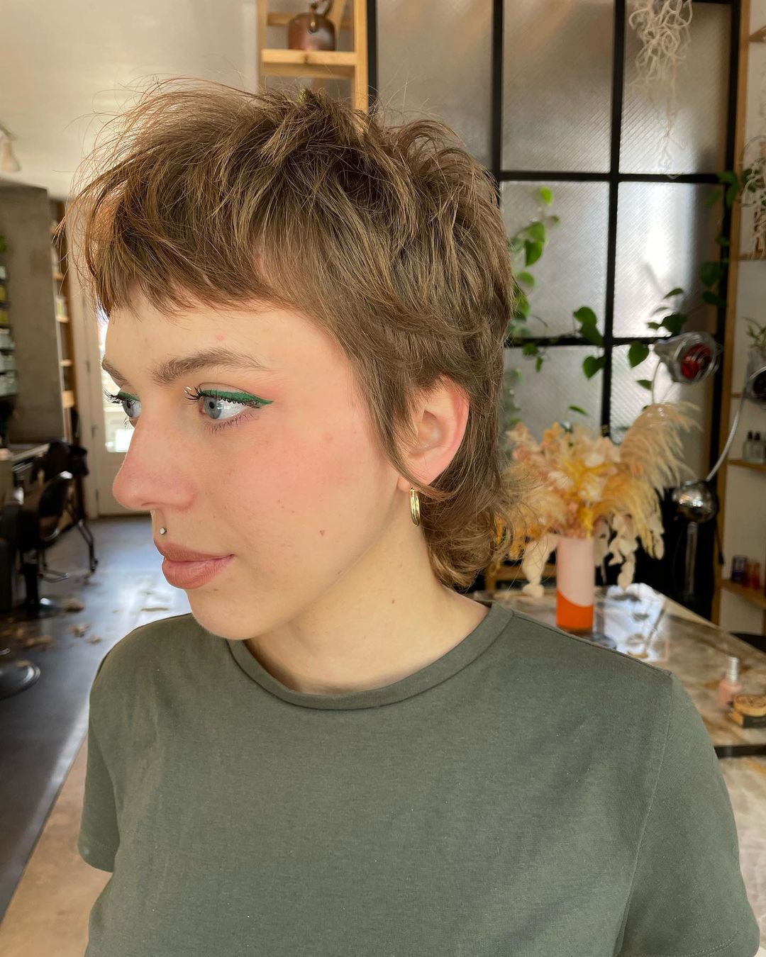 pixie shag mullet with textured micro bangs