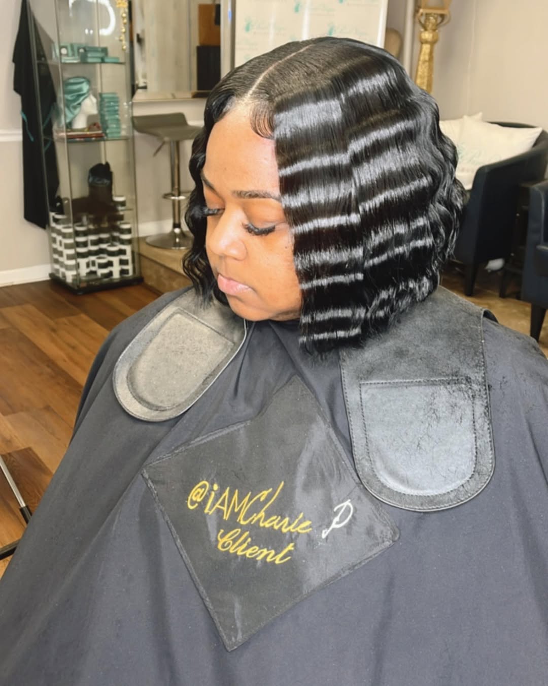 quick weave bob with crimps