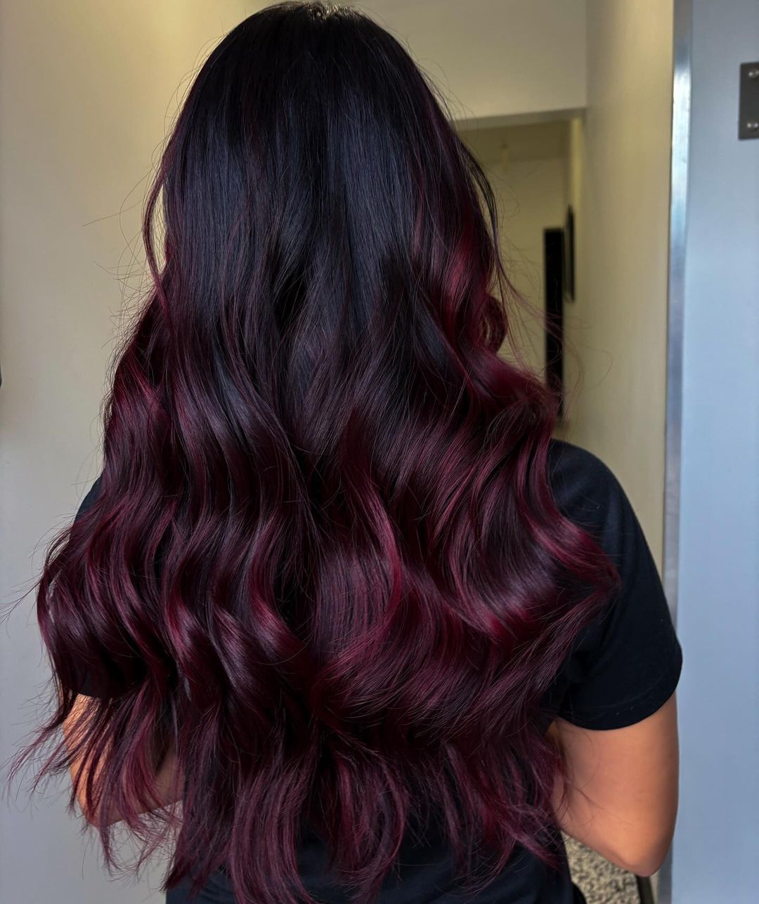 burgundy balayage