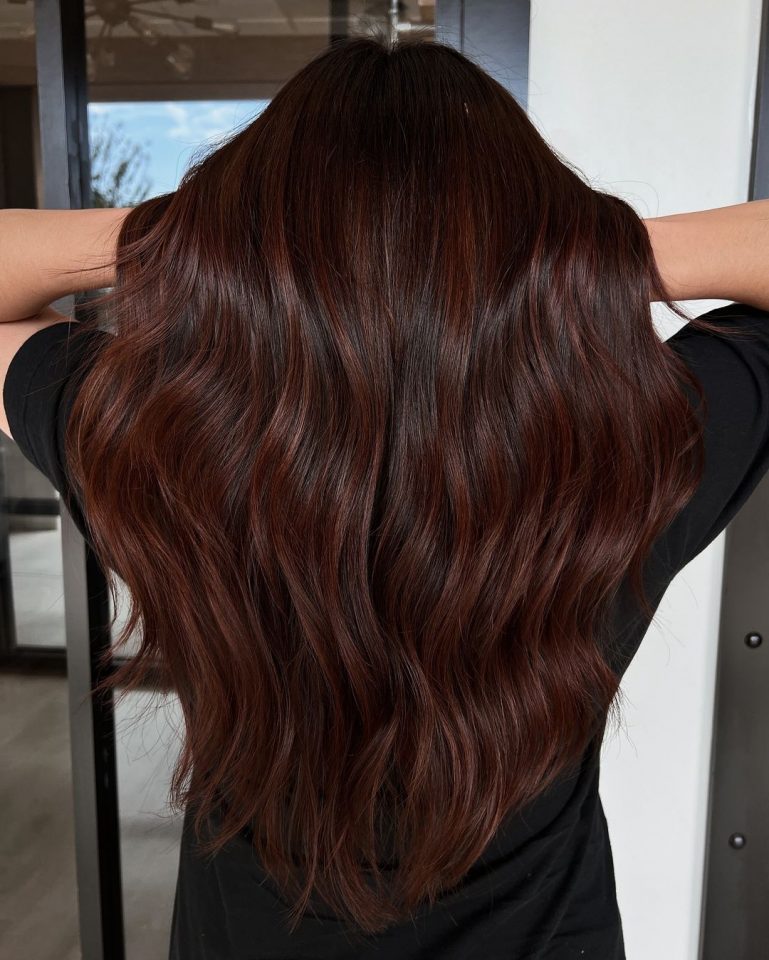 Dark Brown Hair With Red Undertones Is The Hottest WarmedUp Style Of 2025