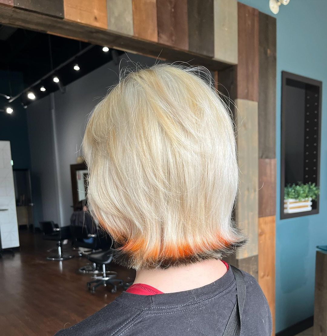 short blonde hair with fox tips