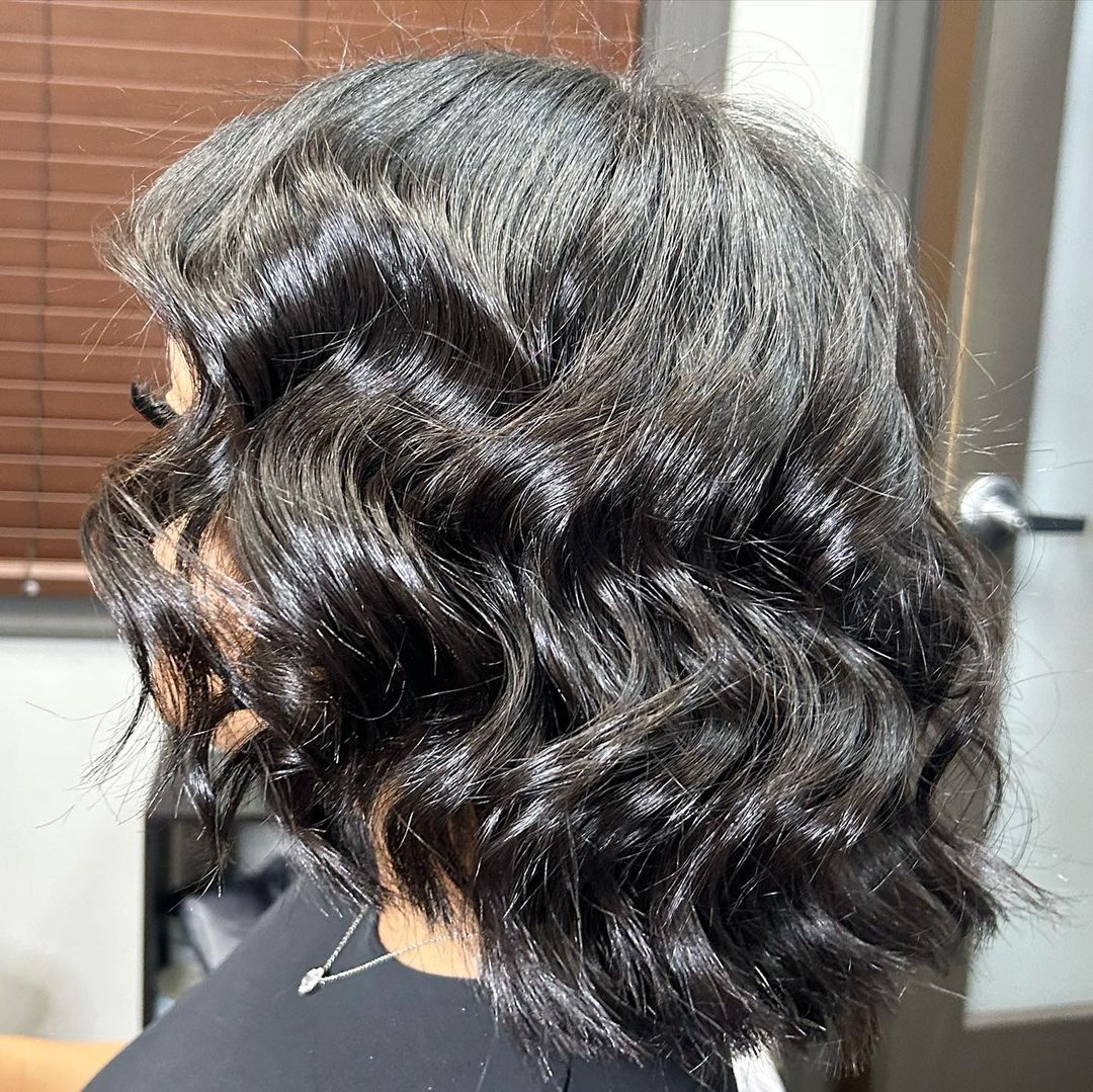 short bob soft wave blowout