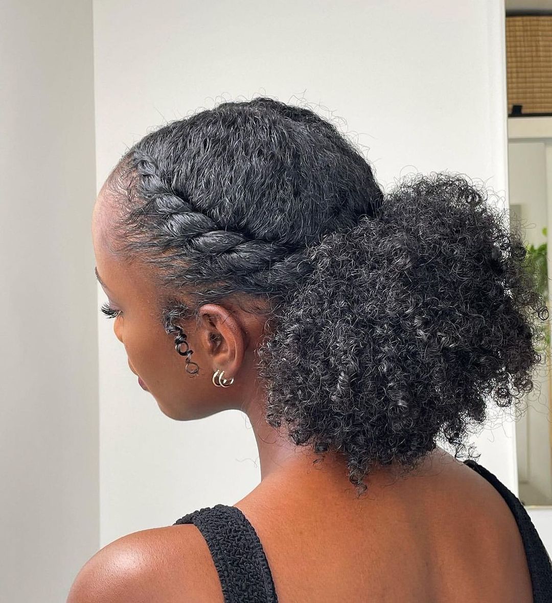 side twists with a low puff