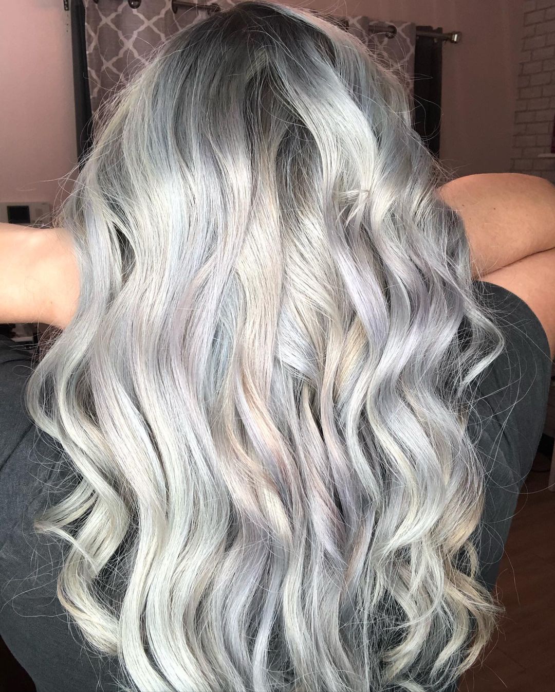 balayage pastel argenté