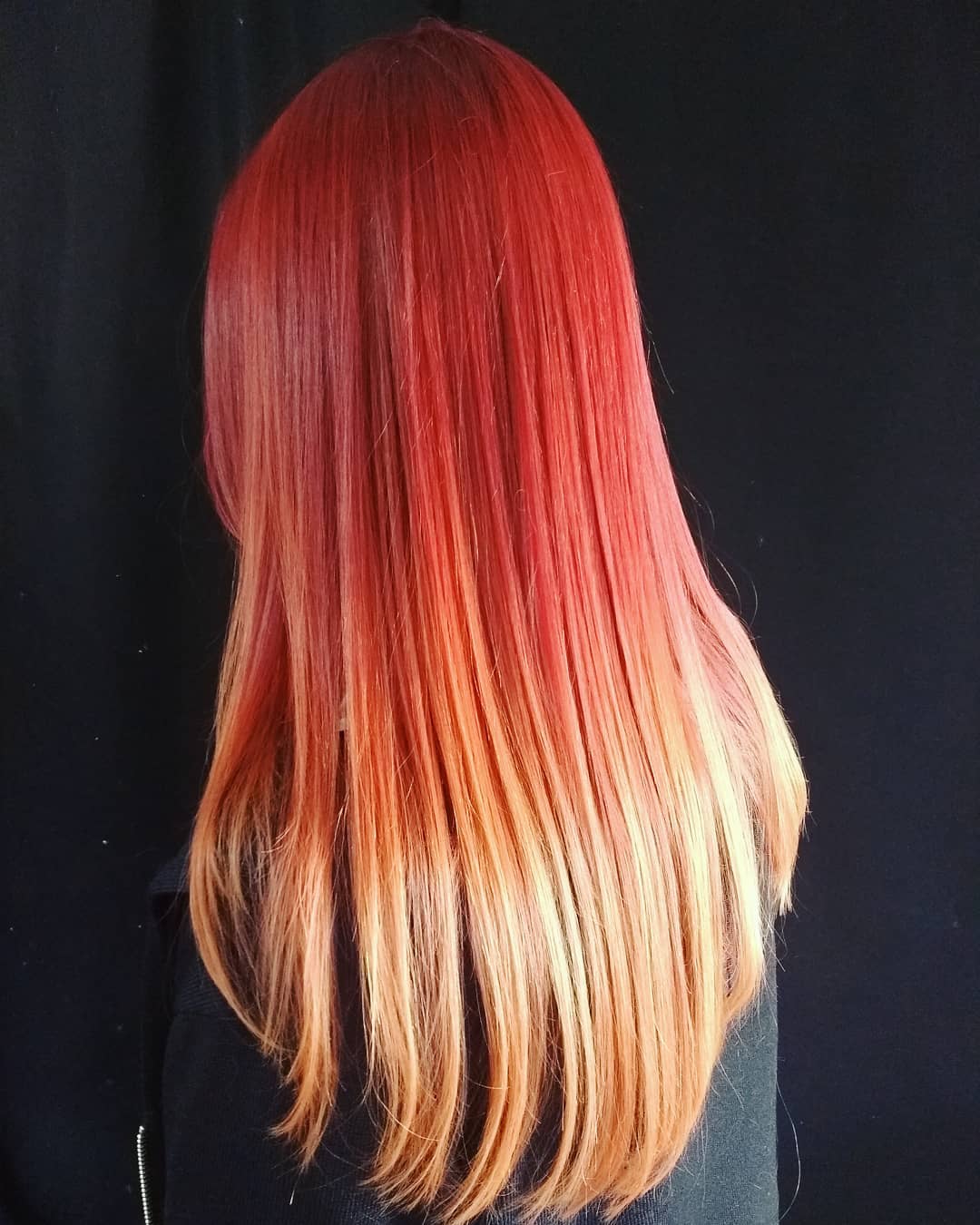 soft fire ombre hair straight hair