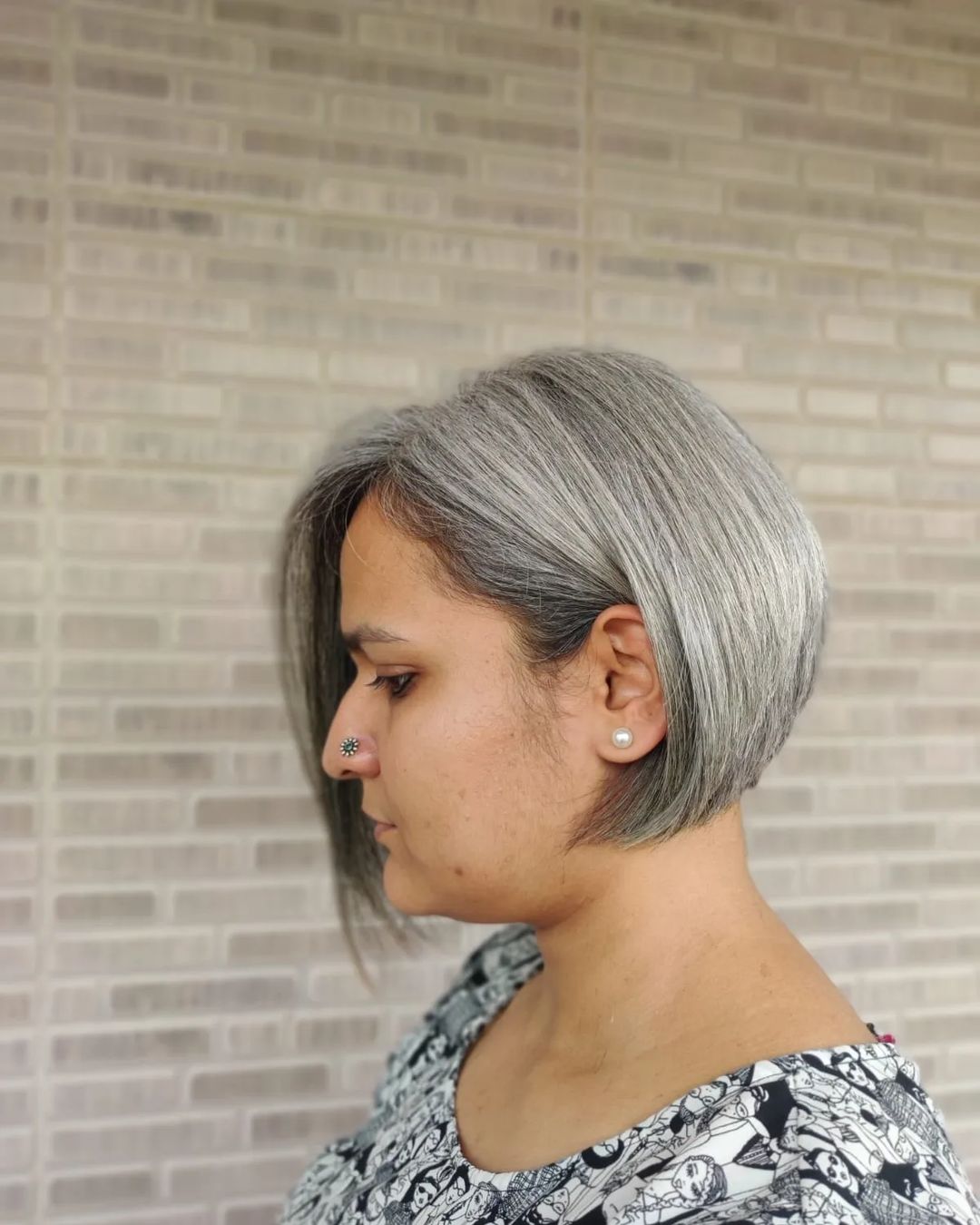 stacked grey bob