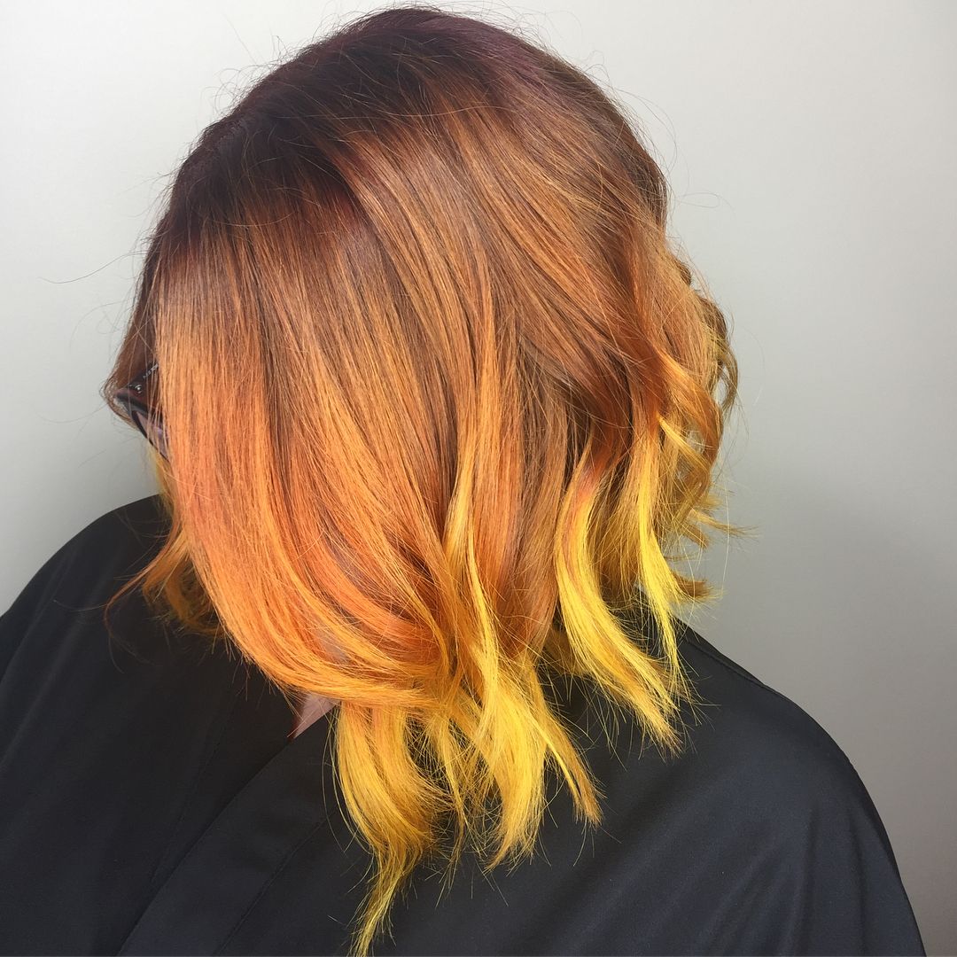 subtle short fire ombre hairstyle