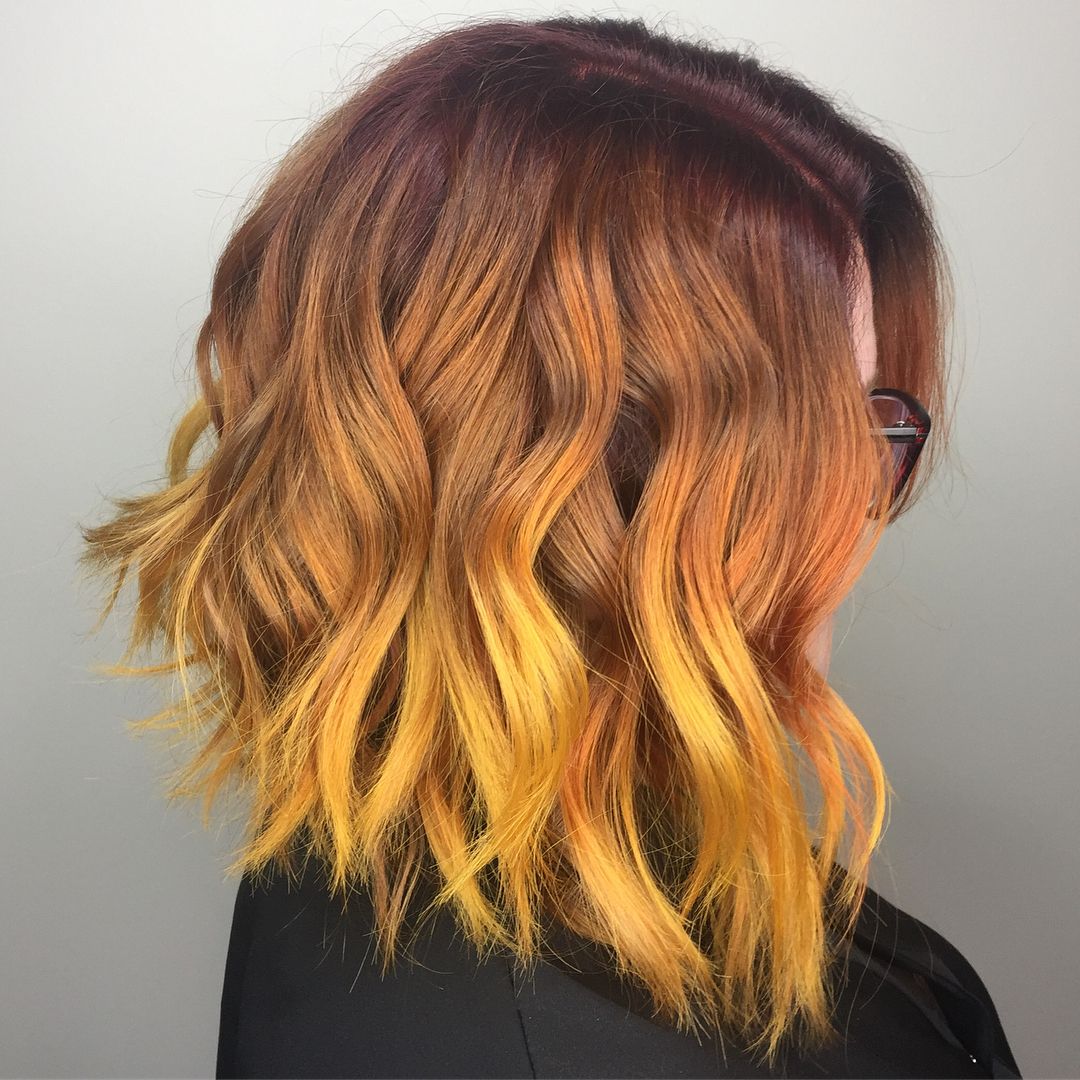 subtle short fire ombre hairstyle