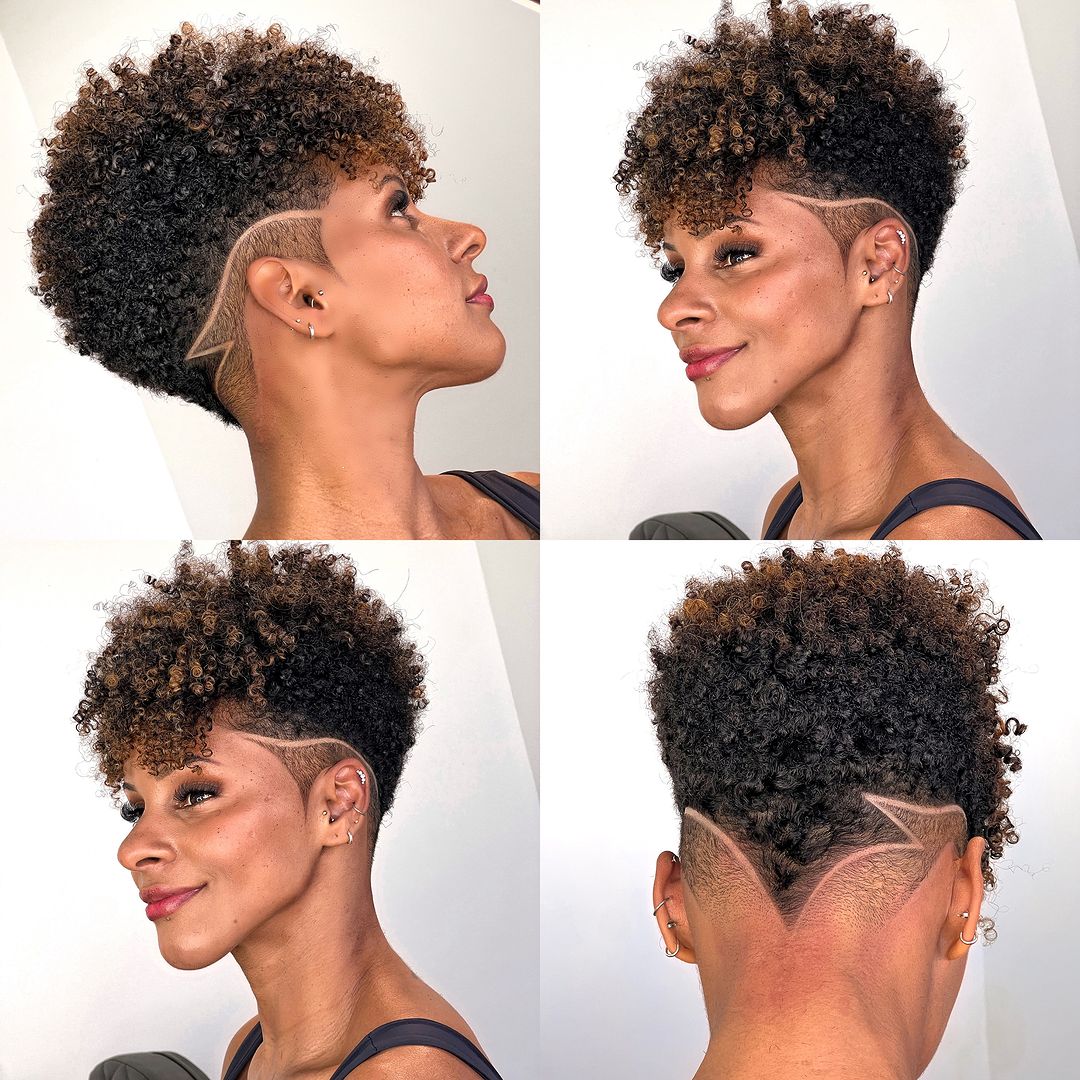 tapered curly pixie cut