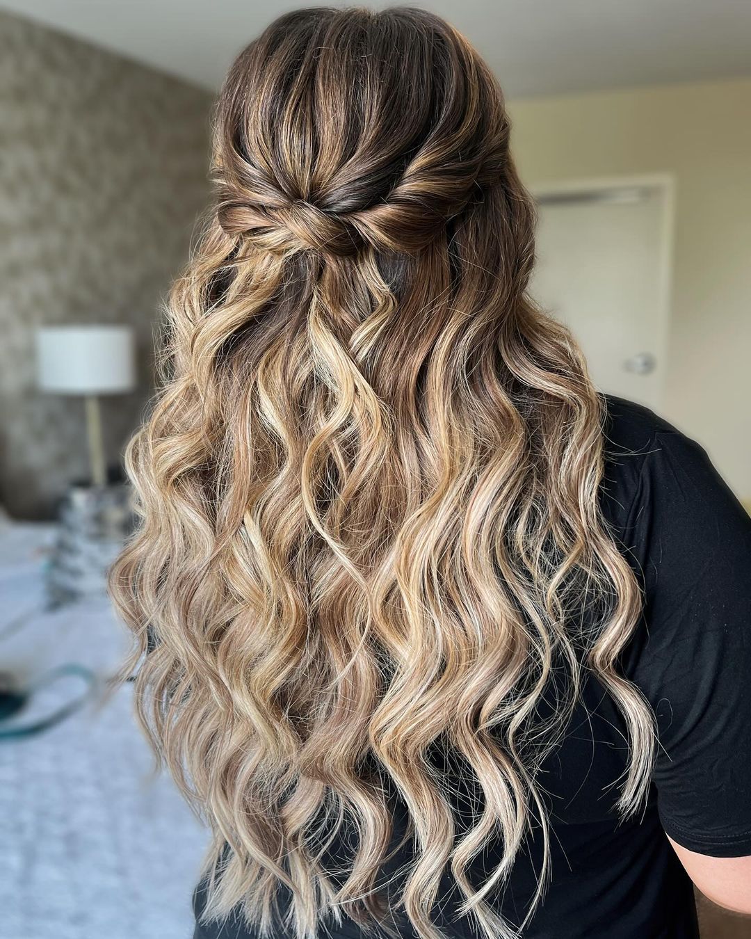 twisted half updo