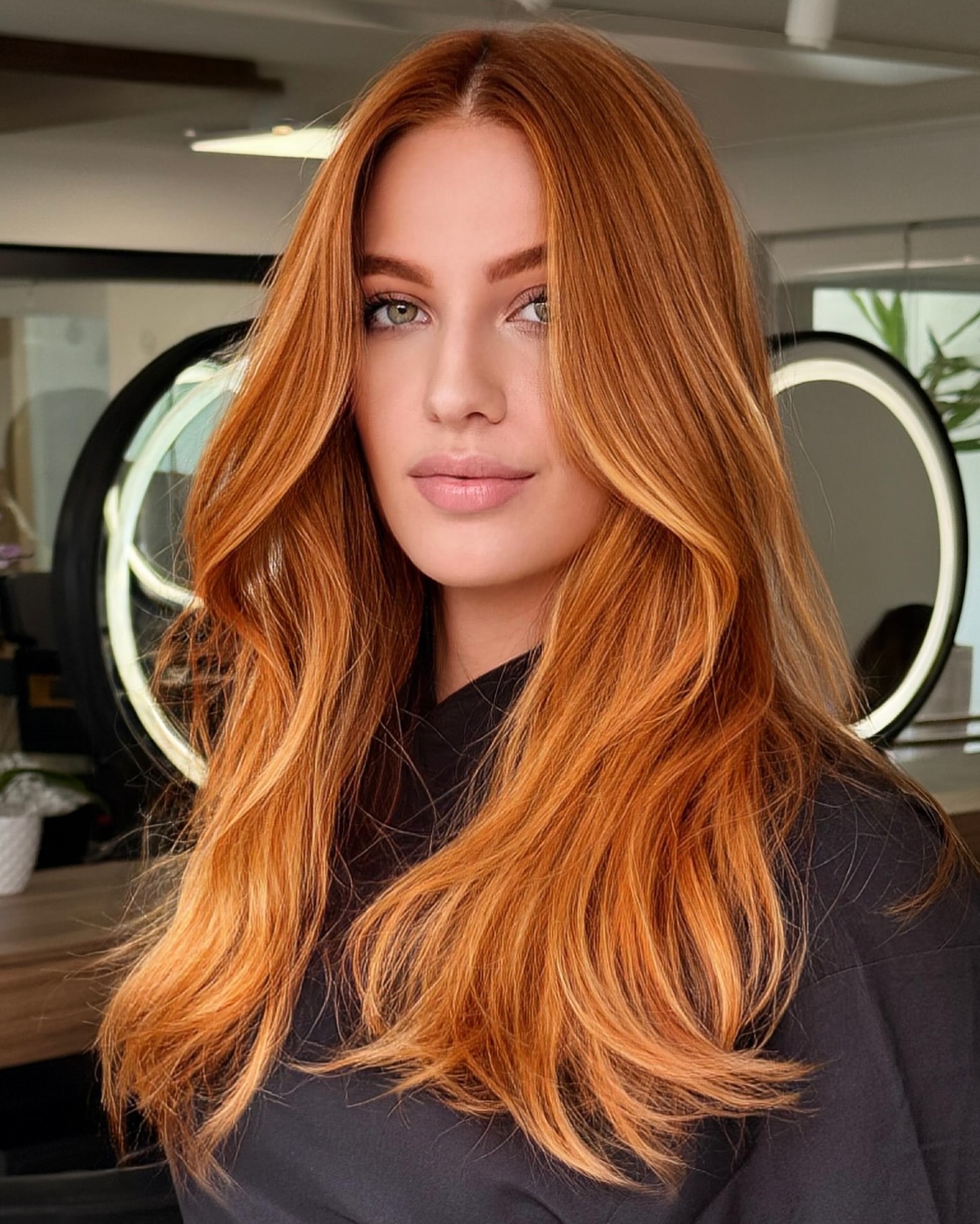 balayage cuivré avec des pièces d'argent