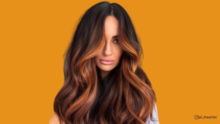 morenas com balayage cobre