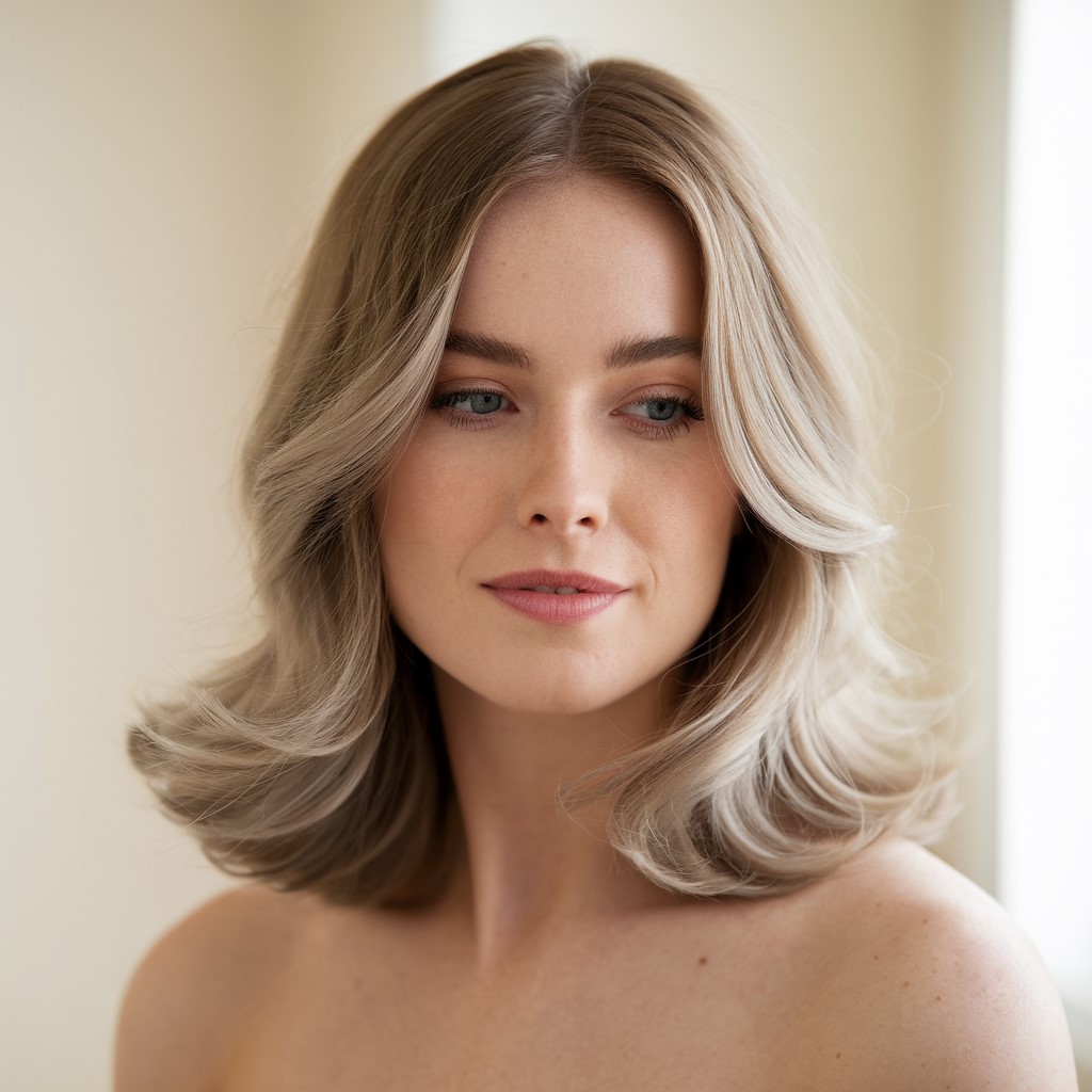 Balayage blond cendré subtil