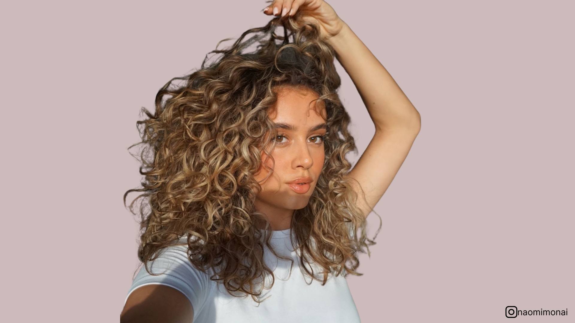 face-framing curly hair