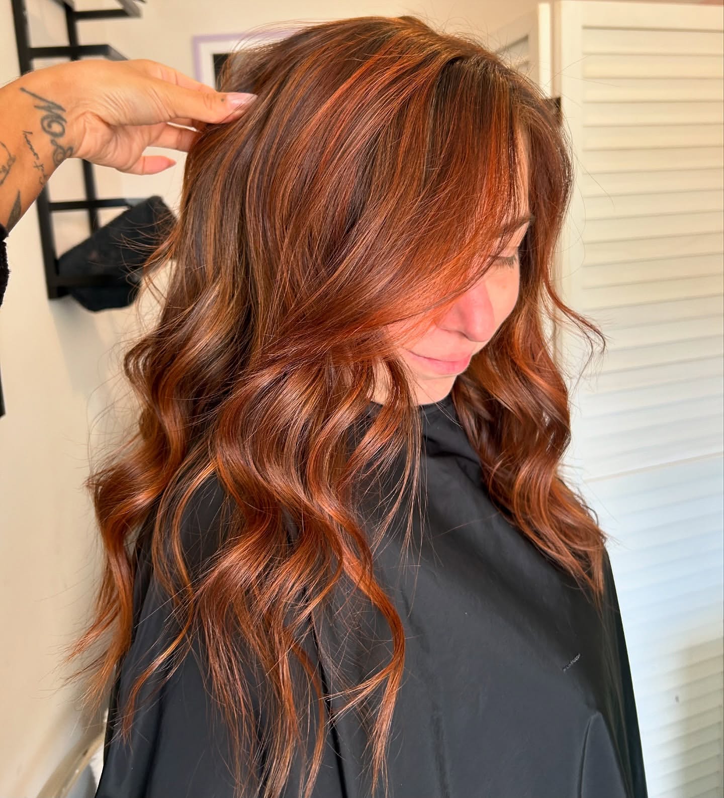 balayage rouge cuivré