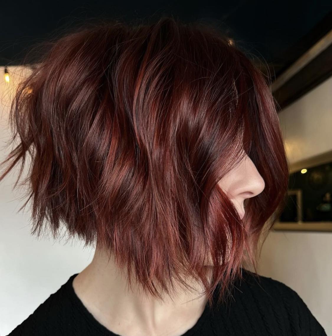 Choppy Inverted Bob Rojo Brillante