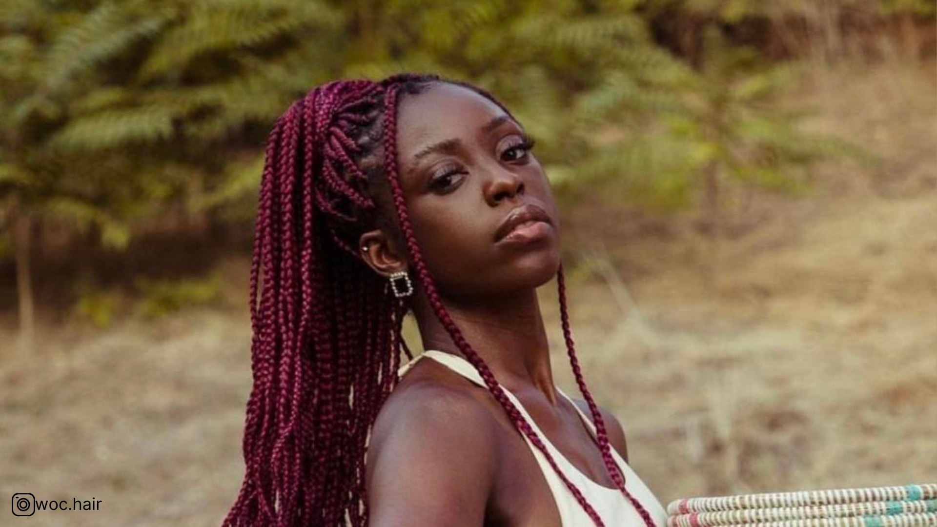 burgundy box braids