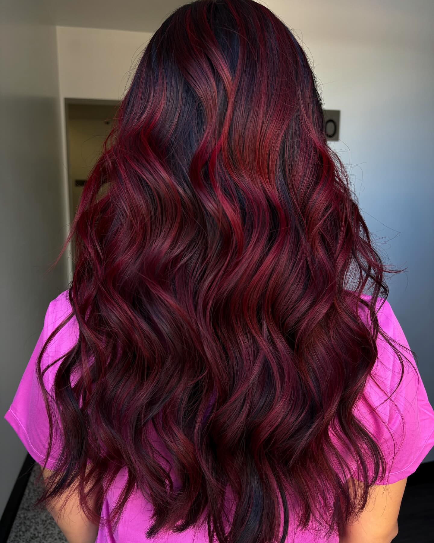 balayage cerise foncé