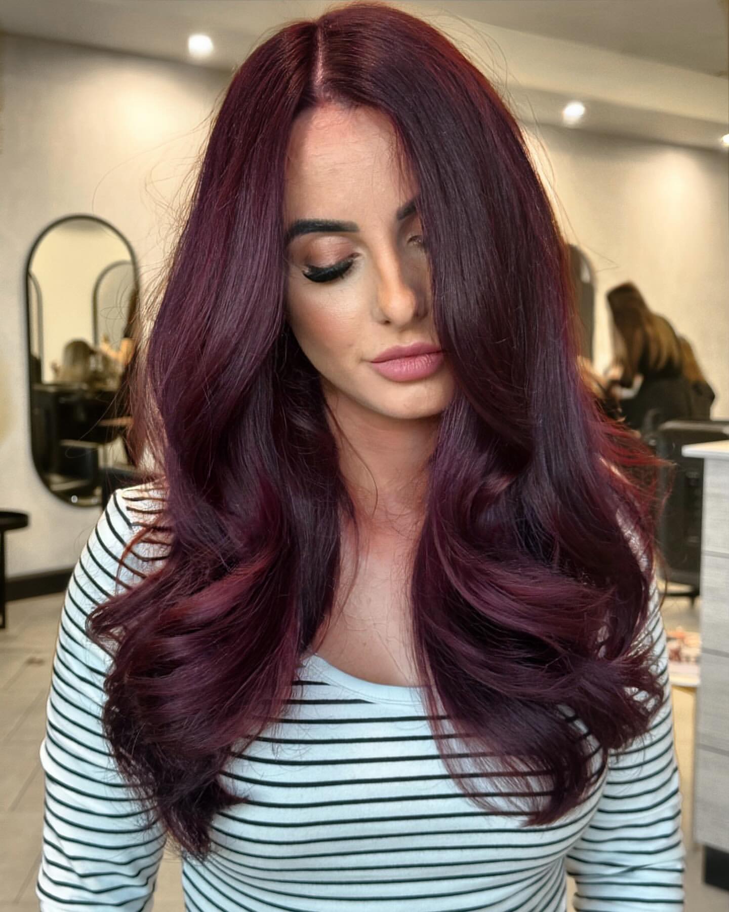 coloration des cheveux au cherry cola