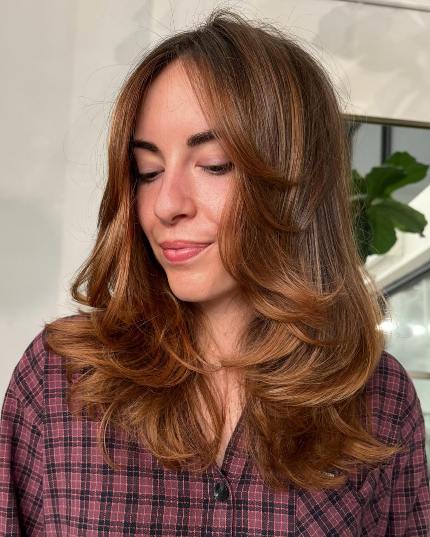 balayage ruivo de baixa manutenção