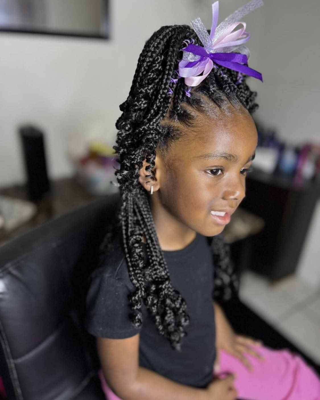 Box Braids With Bow Accessory