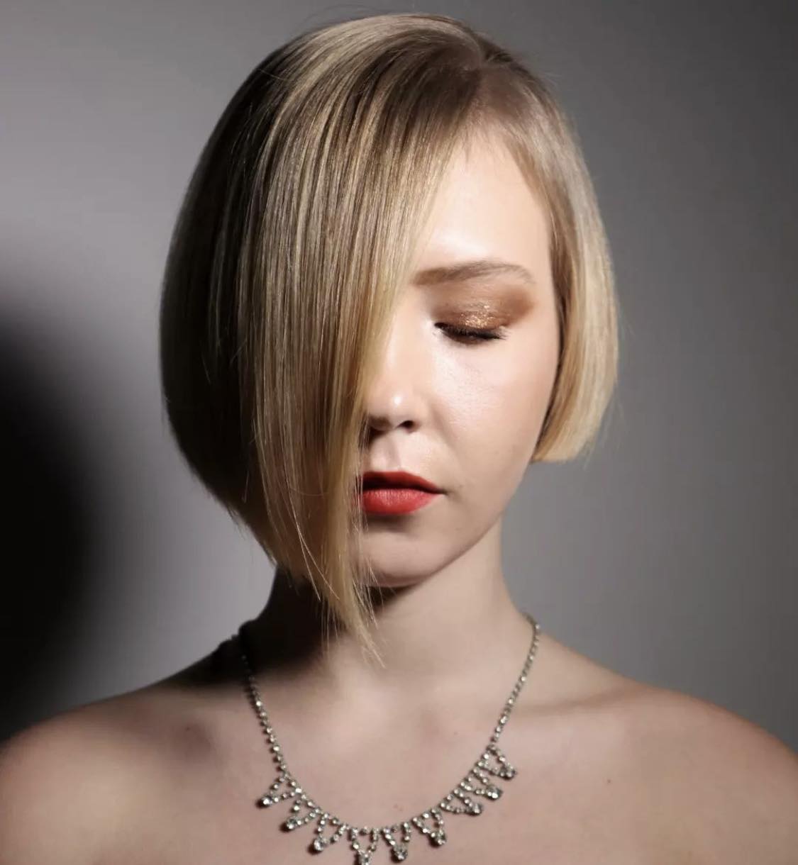 Asymmetrical Bob Haircut For Straight Hair