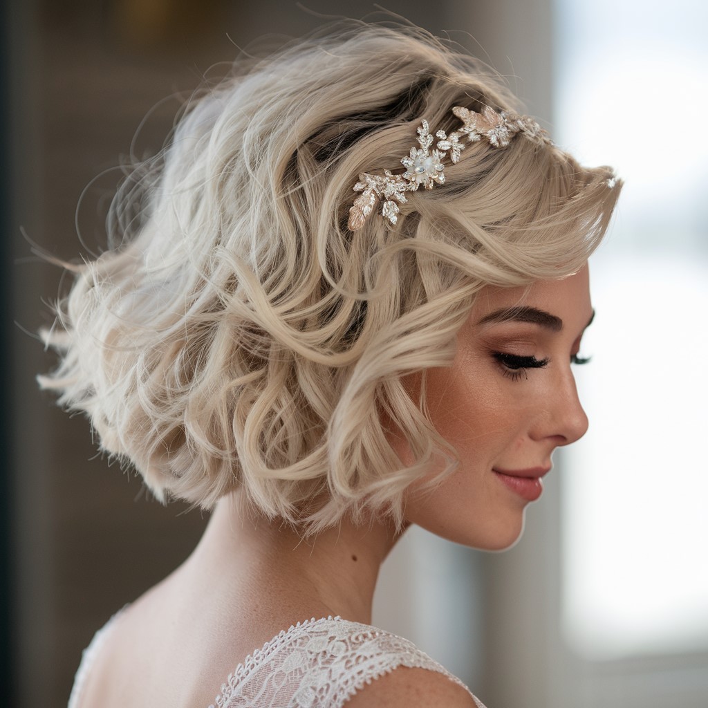 Romantic Tousled Waves With A Headband